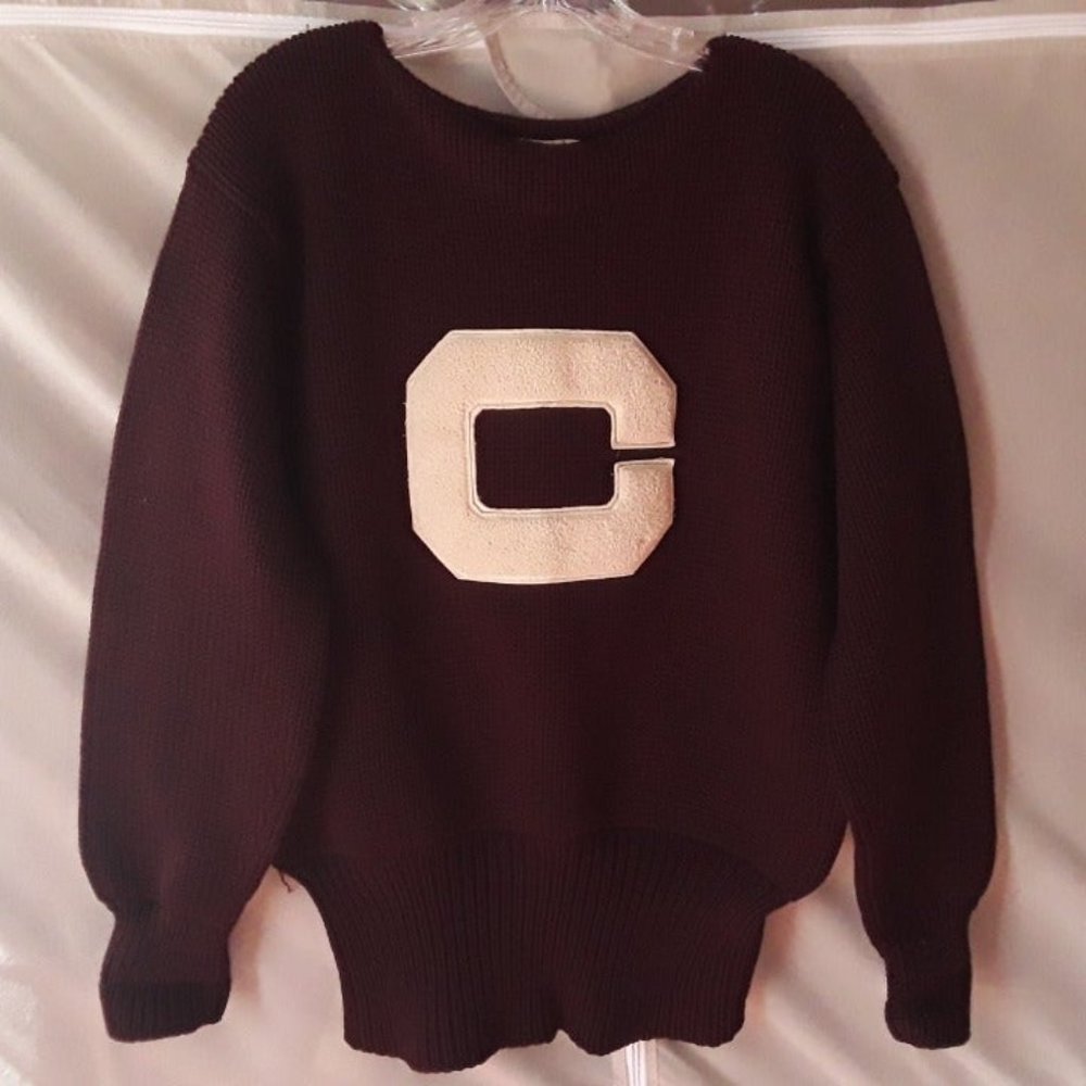 Vintage 1950s Letter Sweater Women's L Lowe & Campbell Athletic Goods Heavy Wool